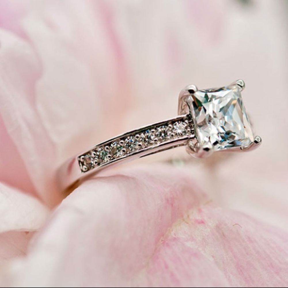 NWT S925 Sterling Silver Princess Cut Ring